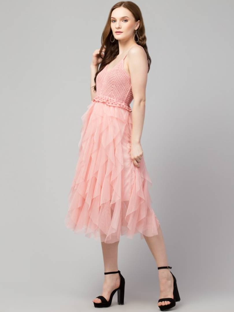 Trendy Crochet Net Dresses